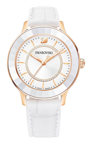  Shop Authentic Swarovski Octea Lux White Dial White Leather Strap Watch for Women - 5414416 - Luxxuri