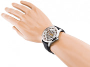  Shop Authentic Fossil Townsman Automatic Skeleton Silver Dial Black Leather Strap Watch for Men - ME3041 - Luxxuri