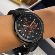  Shop Authentic Maserati SFIDA Chronograph Quartz Stainless Steel Black Dial Watch For Men - R8851123007 - Luxxuri