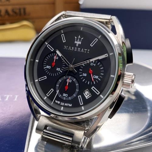  Shop Authentic Maserati Trimarano Chronograph Black Dial Silver Stainless Steel Strap Watch For Men - R8873632003 - Luxxuri