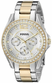  Shop Authentic Fossil Riley White Dial Two Tone Steel Strap Watch for Women - ES3204 - Luxxuri