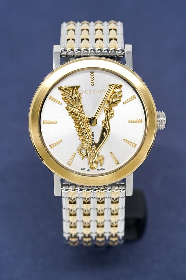  Shop Authentic Versace Virtus Quartz White Dial Two Tone Steel Strap Watch for Women - VEHC00719 - Luxxuri