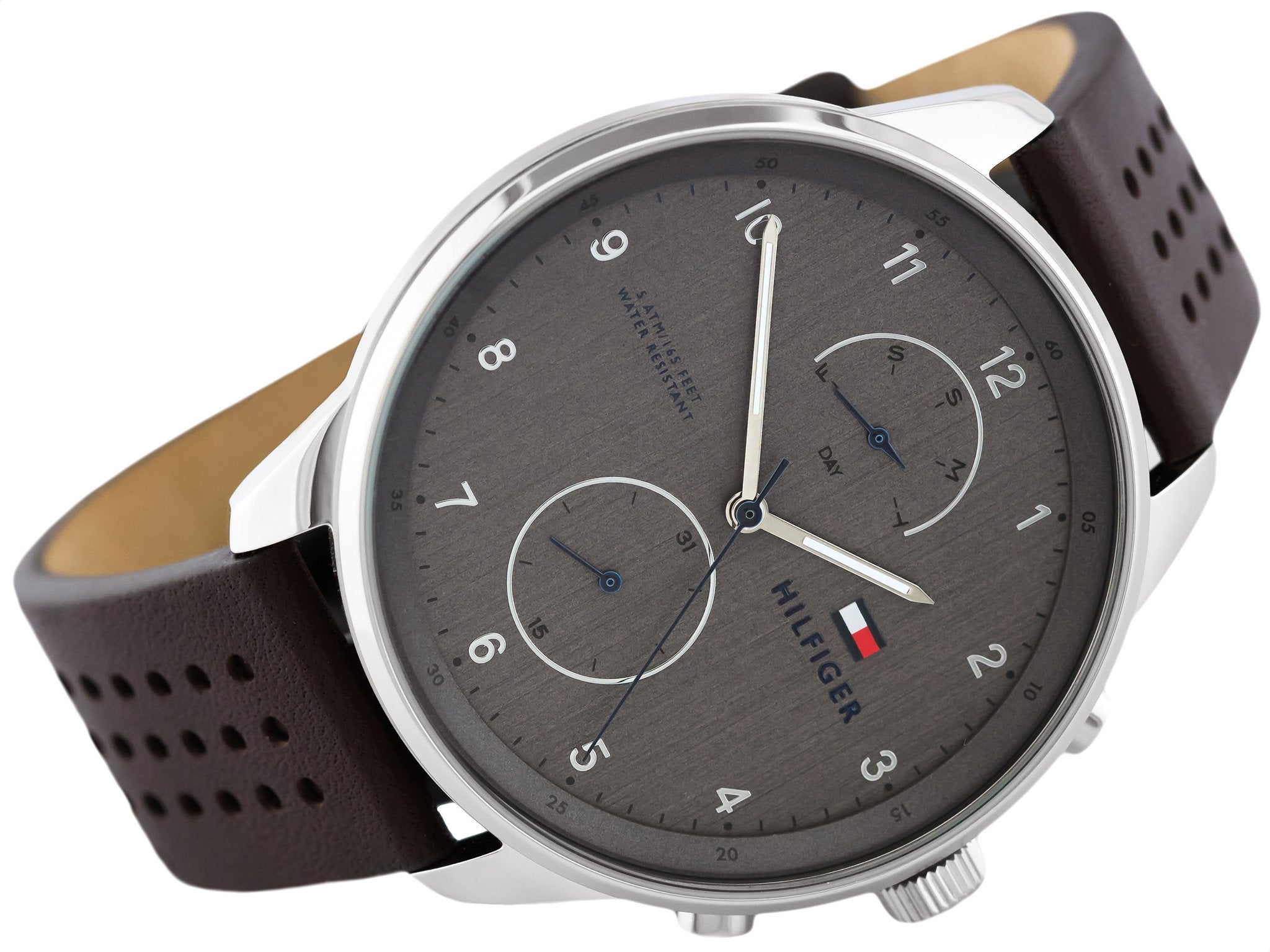  Shop Authentic Tommy Hilfiger Chase Quartz Brown Dial Brown Leather Strap Watch for Men - 1791579 - Luxxuri