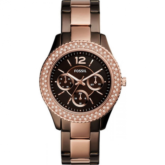  Shop Authentic Fossil Stella Multifunction Brown Dial Two Tone Steel Strap Watch for Women - ES4079 - Luxxuri