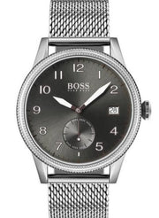  Shop Authentic Hugo Boss Legacy Grey Dial Silver Mesh Bracelet Watch for Men - 1513673 - Luxxuri