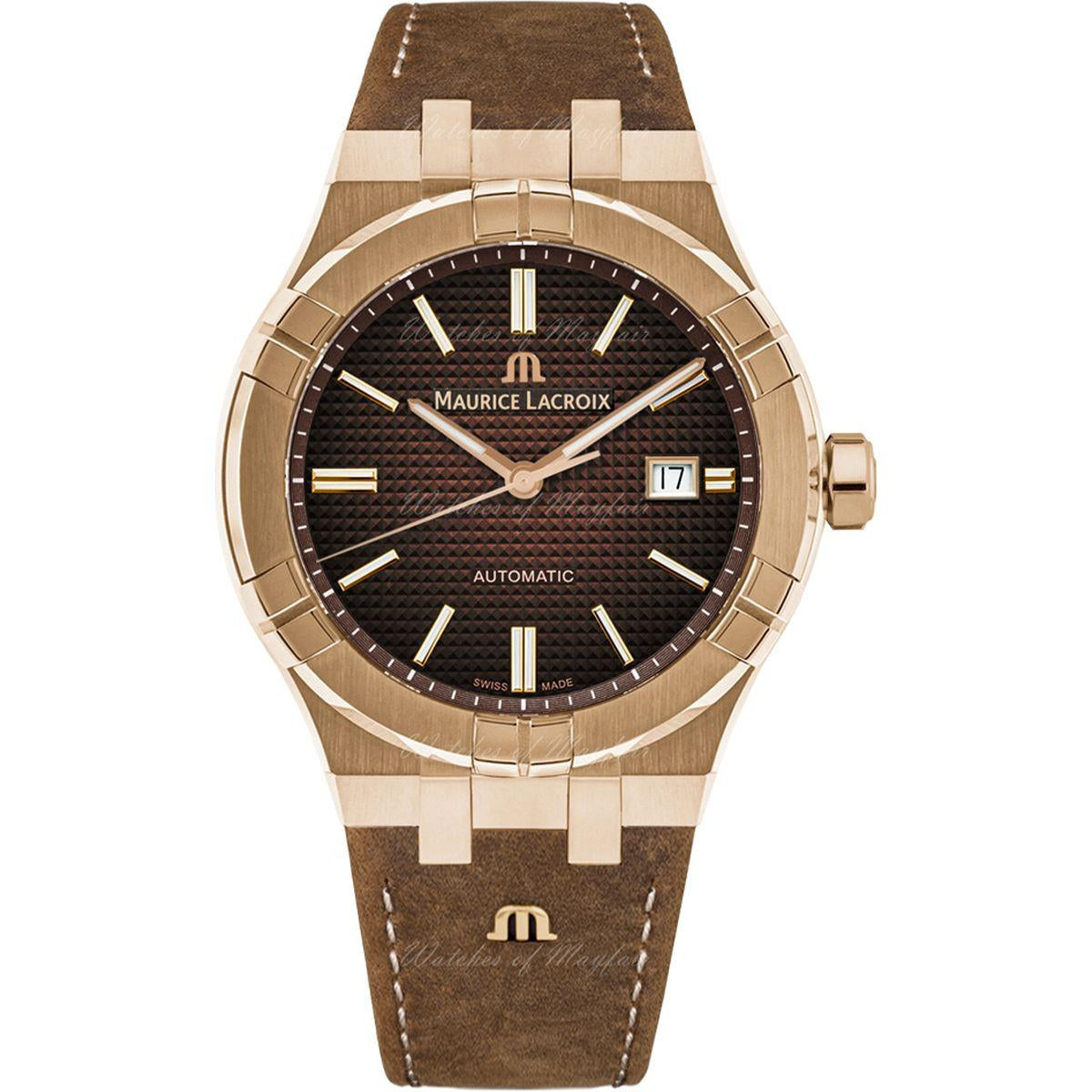  Shop Authentic Maurice Lacroix Aikon Automatic Brown Dial Brown Leather Strap Watch For Men - AI6008-BRZ01-730-3 - Luxxuri