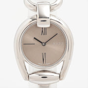  Shop Authentic Gucci Horsebit Collection Quartz Brown Dial Silver Steel Strap Watch For Women - YA139501 - Luxxuri