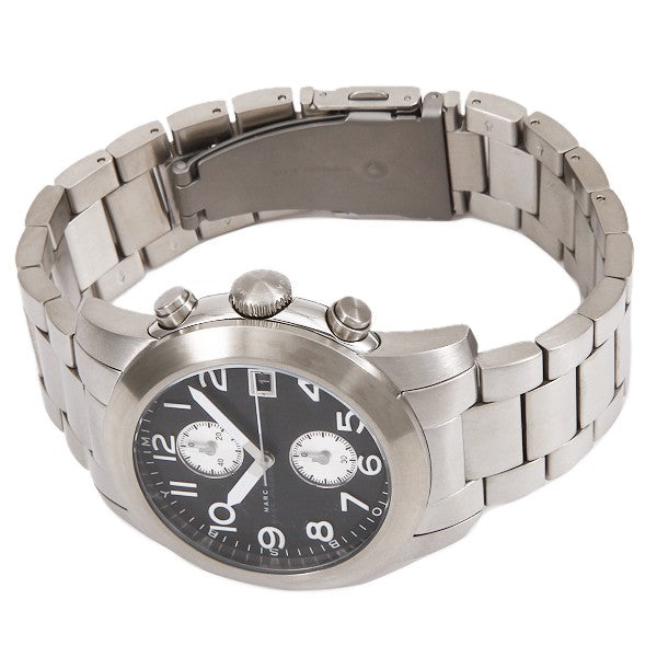  Shop Authentic Marc Jacobs Larry Chronograph Black Dial Silver Steel Strap Watch for Men - MBM5050 - Luxxuri