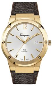  Shop Authentic Salvatore Ferragamo F-80 Classic White Dial Brown Leather Strap Watch for Men - SFDT00819 - Luxxuri