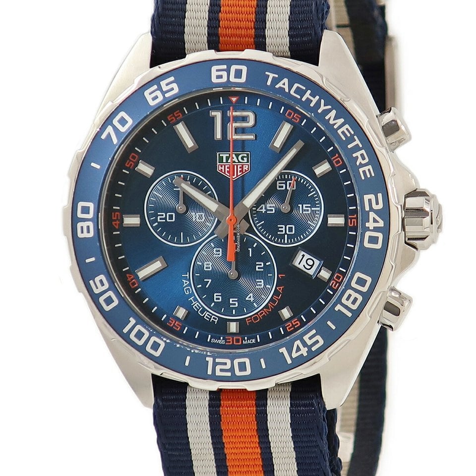  Shop Authentic Tag Heuer Formula 1 Quartz Blue Dial Two Tone NATO Strap Watch for Men - WAZ1010.FC8196 - Luxxuri