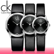  Shop Authentic Calvin Klein Minimal Diamonds Black Dial Black Leather Strap Watch for Men - K3M211CS - Luxxuri