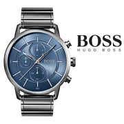 Shop Authentic Hugo Boss Architectural Blue Dial Grey Steel Strap Watch for Men - 1513574 - Luxxuri