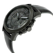  Shop Authentic Fossil Grant Chronograph Black Dial Black Leather Strap Watch for Men - FS5132 - Luxxuri