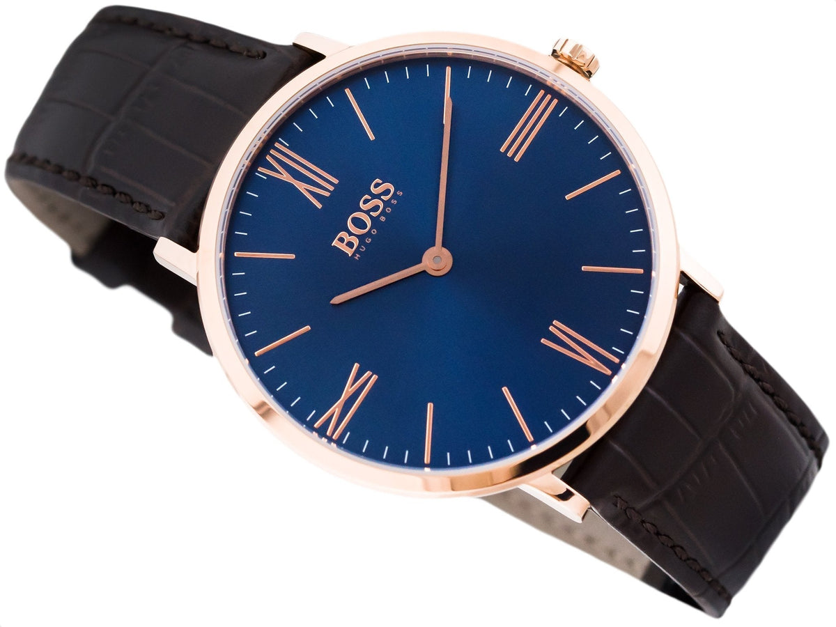  Shop Authentic Hugo Boss Classic Jackson Blue Dial Brown Leather Strap Watch for Men - 1513458 - Luxxuri