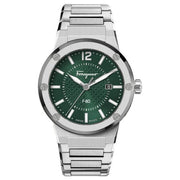  Shop Authentic Salvatore Ferragamo F-80 Bracelet Green Dial Silver Steel Strap Watch For Men - SFHY00621 - Luxxuri