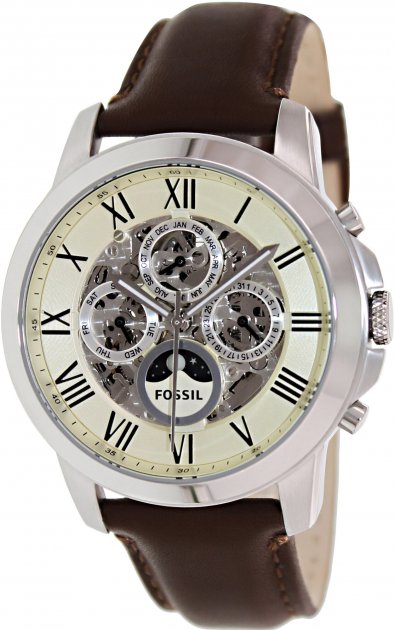  Shop Authentic Fossil Grant Automatic White Dial Brown Leather Strap Watch for Men -  ME3027 - Luxxuri