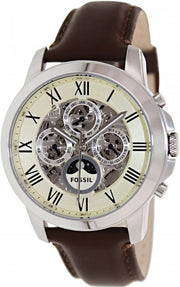  Shop Authentic Fossil Grant Automatic White Dial Brown Leather Strap Watch for Men -  ME3027 - Luxxuri
