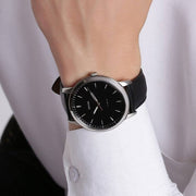  Shop Authentic Fossil The Minimalist Three Hand Black Dial Black Leather Strap Watch for Men - FS5398 - Luxxuri