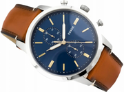  Shop Authentic Fossil Townsman Chronograph Blue Dial Brown Leather Strap Watch for Men - FS5279 - Luxxuri