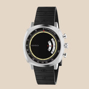  Shop Authentic Gucci Grip Chronograph Black Dial Black Rubber Strap Watch For Men - YA157301 - Luxxuri