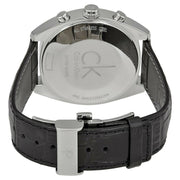  Shop Authentic Calvin Klein Masculine Chronograph White Dial Black Leather Strap Watch for Men - K2H27120 - Luxxuri