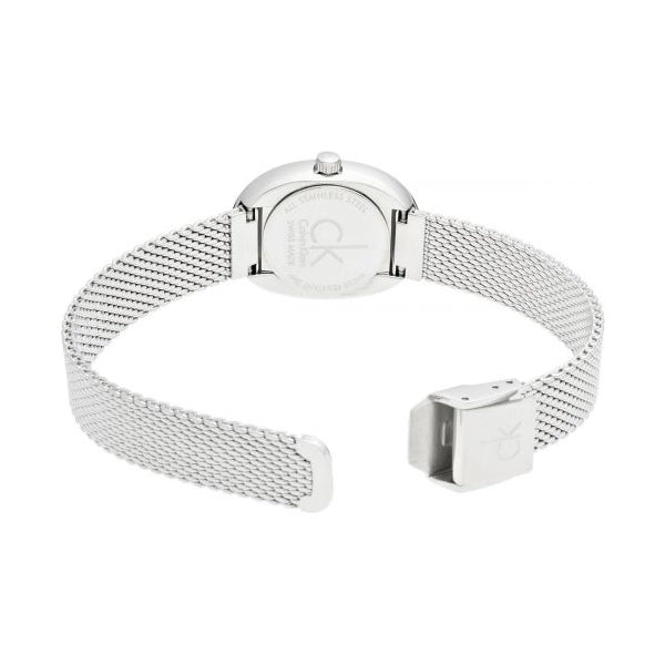  Shop Authentic Calvin Klein Incentive Black Dial Silver Mesh Bracelet Watch for Women - K3P23121 - Luxxuri