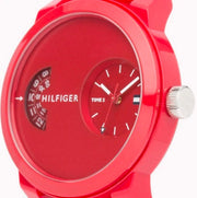  Shop Authentic Tommy Hilfiger Denim Red Dial Red Rubber Strap Watch for Men - 1791557 - Luxxuri