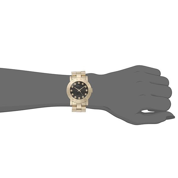  Shop Authentic Marc Jacobs Amy Glitz Black Dial Gold Steel Strap Watch for Women - MBM3334 - Luxxuri