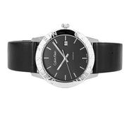  Shop Authentic Calvin Klein Steady Black Dial Black Leather Strap Watch for Women - K7Q211C1 - Luxxuri