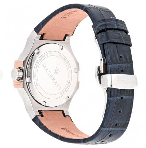  Shop Authentic Maserati Potenza Diamonds Silver Dial Blue Leather Strap Watch For Women - R8851108502 - Luxxuri