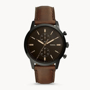  Shop Authentic Fossil Townsman Chronograph Black Dial Brown Leather Strap Watch for Men - FS5437 - Luxxuri
