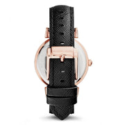  Shop Authentic Michael Kors Catlin Rose Gold Crystal Dial Black Leather Strap Watch for Women - MK2376 - Luxxuri