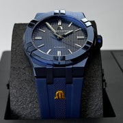  Shop Authentic Maurice Lacroix Automatic PVD Limited Edition Blue Dial Blue Silicon Strap Watch For Men - AI6007-PVC00-430-4 - Luxxuri