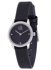  Shop Authentic Calvin Klein Minimal Black Dial Black Leather Strap Watch for Women - K3M231C4 - Luxxuri