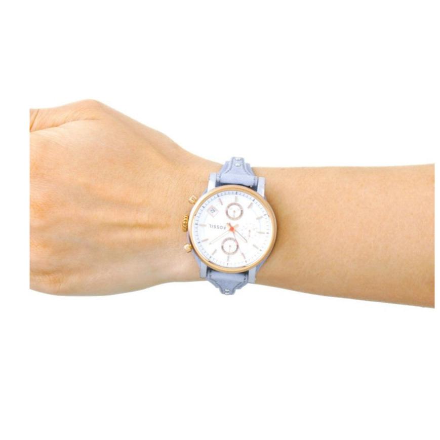  Shop Authentic Fossil Original Boyfriend White Dial Light Blue Leather Strap Watch for Women - ES4045 - Luxxuri