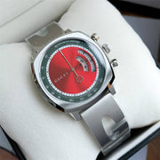  Shop Authentic Gucci Grip Quartz Chronograph Red Dial Silver Steel Strap Watch For Men - YA157303 - Luxxuri