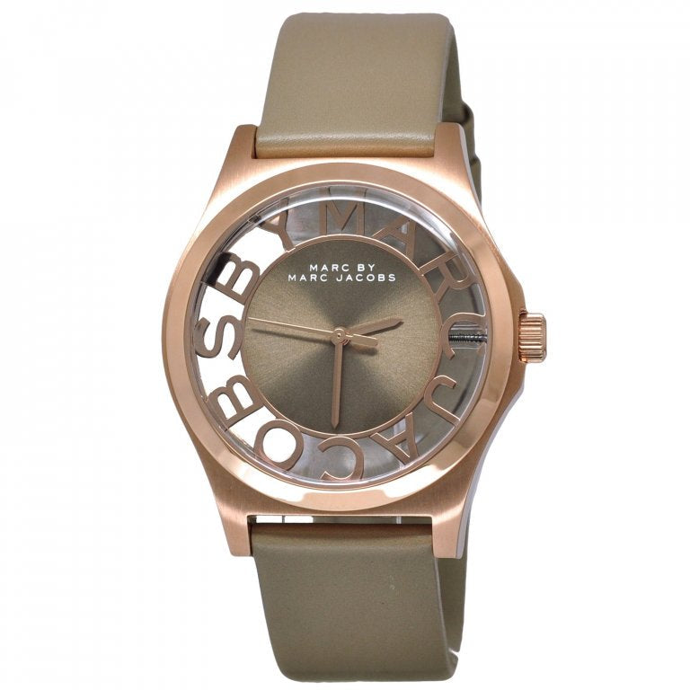  Shop Authentic Marc Jacobs Henry Dinky Skeleton Beige Dial Beige Leather Strap Watch for Women - MBM1245 - Luxxuri