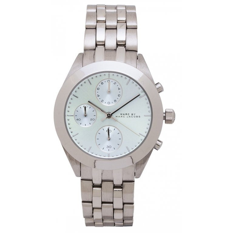  Shop Authentic Marc Jacobs Peeker Chronograph Silver Dial Silver Steel Strap Watch for Women - MBM3371 - Luxxuri
