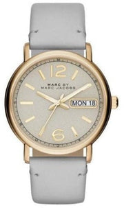  Shop Authentic Marc Jacobs Fergus Grey Dial Grey Leather Strap Watch for Women - MBM8654 - Luxxuri
