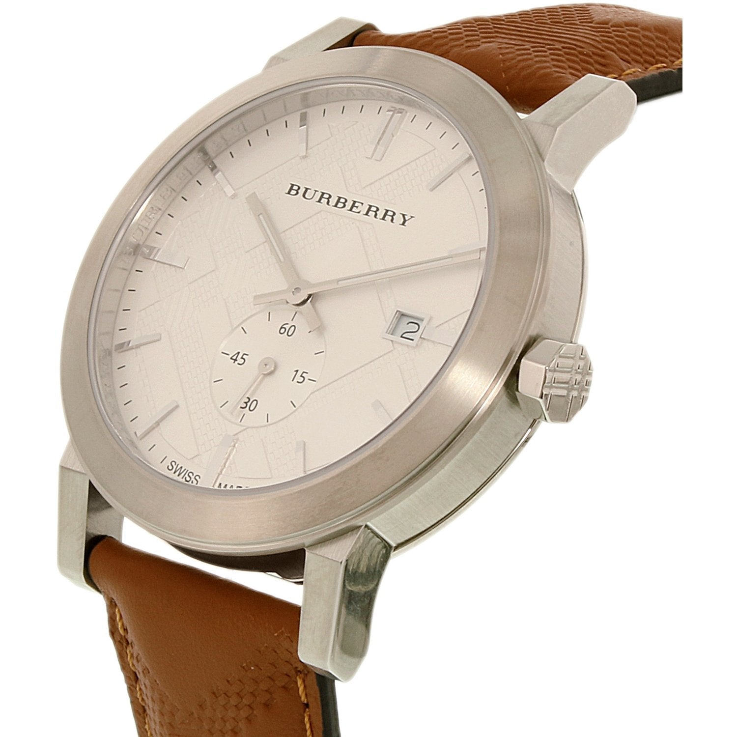  Shop Authentic Burberry The City Silver Dial Brown Leather Strap Watch for Men - BU9904 - Luxxuri