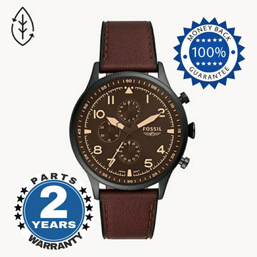  Shop Authentic Fossil Retro Pilot Chronograph Brown Dial Brown Leather Strap Watch for Men - FS5833 - Luxxuri