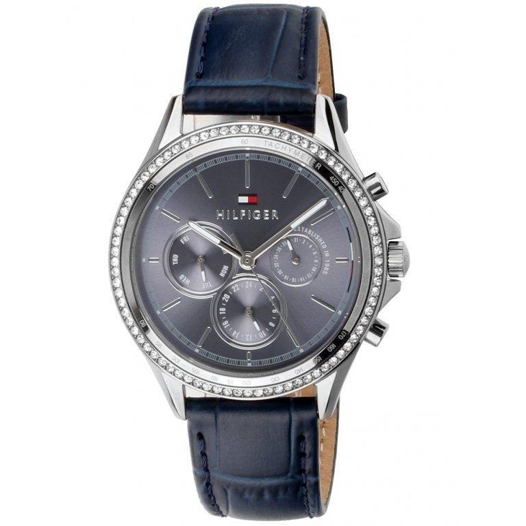  Shop Authentic Tommy Hilfiger Ari Quartz Diamonds Blue Dial Blue Leather Strap Watch for Women - 1781979 - Luxxuri