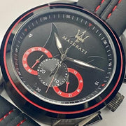  Shop Authentic Maserati Traguardo Chronograph Black Dial Black Leather Strap Watch for Men - R8871612023 - Luxxuri