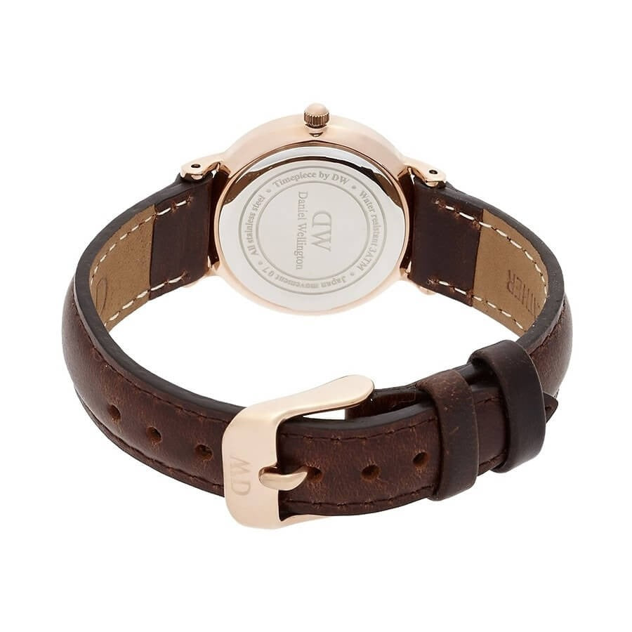  Shop Authentic Daniel Wellington Classy Bristol White Dial Brown Leather Strap Watch For Women - DW00100062 - Luxxuri