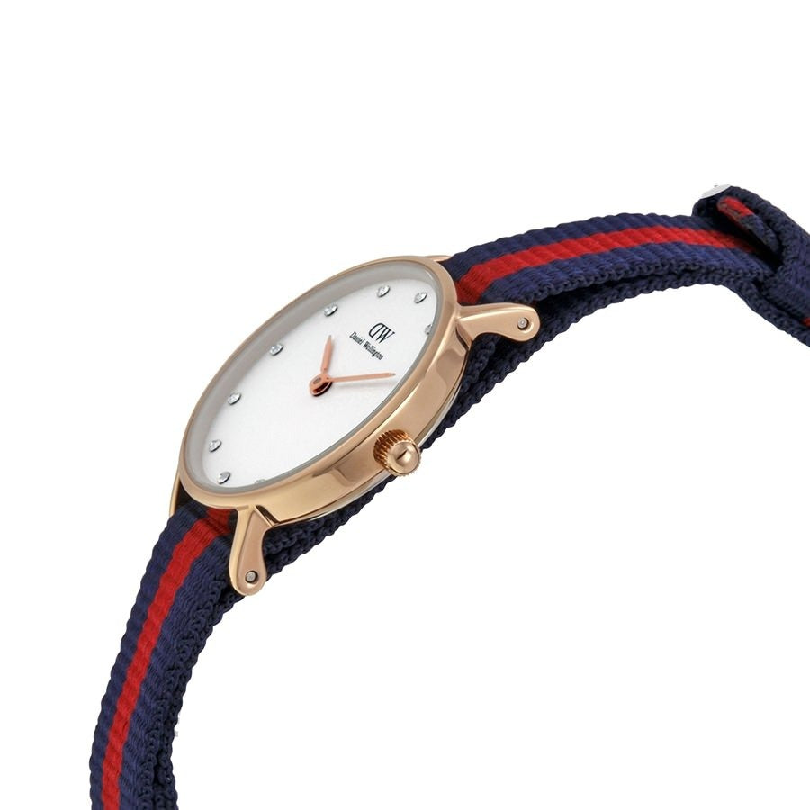  Shop Authentic Daniel Wellington Classy Oxford White Dial Two Tone Nylon Strap Watch For Women - DW00100064 - Luxxuri