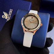  Shop Authentic Swarovski Octea Nova Grey Dial Grey Leather Strap Watch for Women - 5295326 - Luxxuri