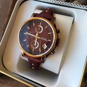  Shop Authentic Fossil Original Boyfriend Sport Chronograph Maroon Dial Maroon Leather Strap Watch for Women - ES4114 - Luxxuri