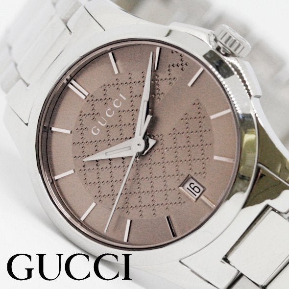  Shop Authentic Gucci G Timeless Brown Dial Silver Steel Strap Watch For Women - YA126526 - Luxxuri