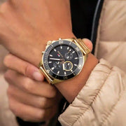  Shop Authentic Tommy Hilfiger Larson Chronograph Black Dial Gold Steel Strap Watch For Men - 1791919 - Luxxuri