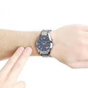  Shop Authentic Emporio Armani Classic Blue Dial Silver Steel Strap Watch For Men - AR1635 - Luxxuri